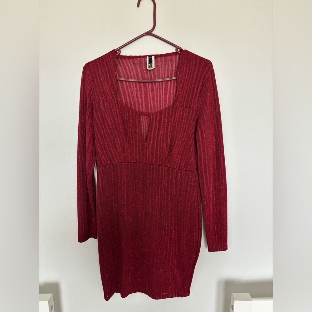 Uptown USA Sheer Red Mini Dress